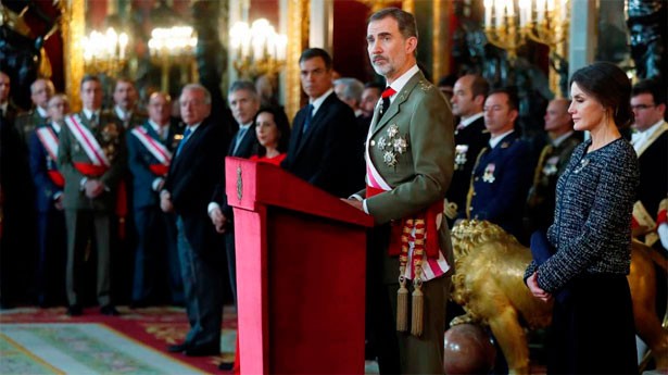 El Rey y la Reina en la Pascua Militar de 2019. (Foto: @CasaReal)