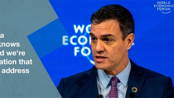 Sánchez no renuncia en Davos a la tasa Google. (Foto: MWC)