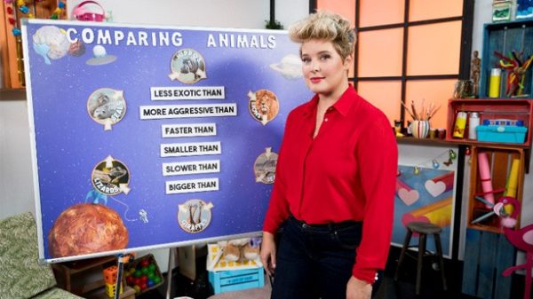 Tania Llasera da clases de inglés a los niños de lunes a viernes. (Foto: Mediaset)