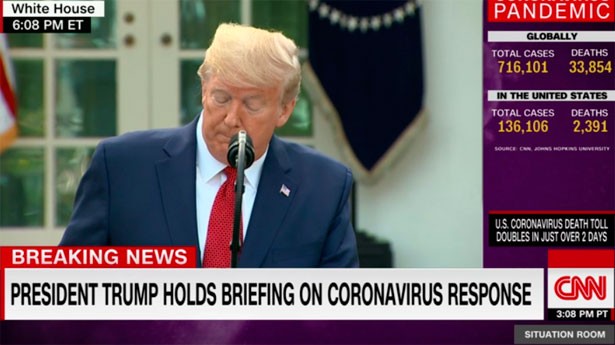 Trump extiende las medidas de aislamiento por el coronavirus hasta el 30 de abril . (Foto: CNN)