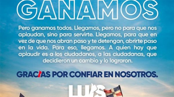República Dominicaba bajo la felicidad y la ilusión del cambio. (Imagen: Twitter/@LuisAbinader)