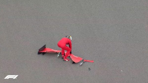 Vettel sufrió un accidente durante la clasificación. (Foto: @F1)