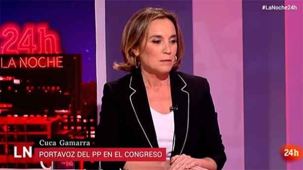 Cuca Gamarra dijo que Casado trasladó a Sánchez propuestas sensatas para renovar el CGPJ. (Foto: 24h/RTVE)