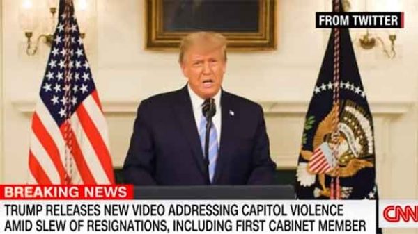 Donald Trump en su mensaje lanzado desde Twitter. (Foto: CNN)