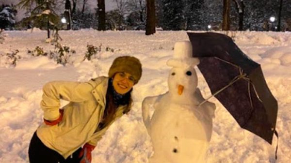 El muñeco de nieve de Ana Rosario. (Foto: EF)