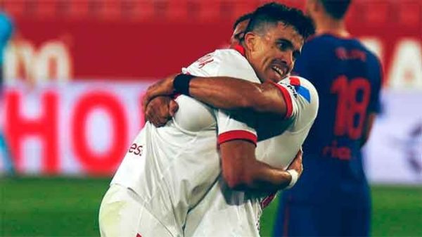 El sevilla luchó con toda su fuerza para estar en la élite de la Zona Champions. (Foto: @LaLigatv)