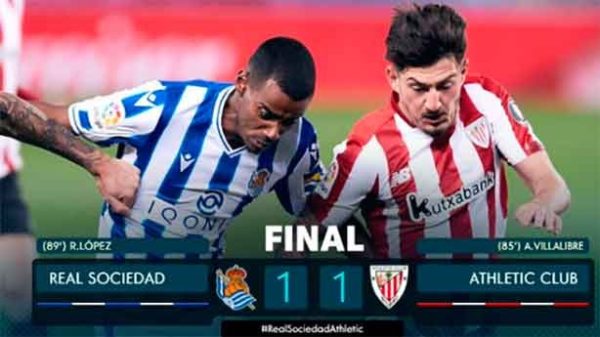El fallo de Unai Simón que decidió el derbi vasco. (Foto: @LaLigatv)