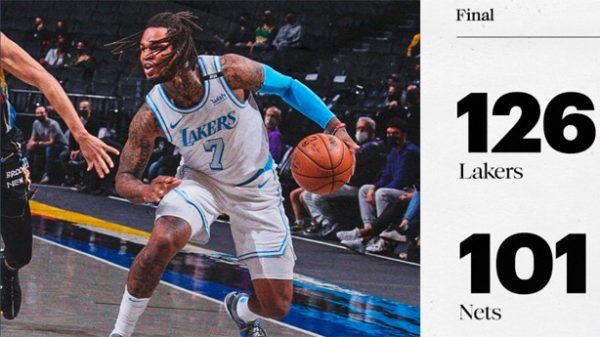 Lakers logran una gran victoria a domicilio ante Brooklyn Nets. (Foto: @Lakers)