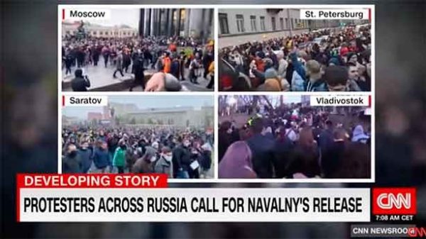 Miles de personas desafiaron las advertencias del Kremlin para apoyar al líder opositor. (Foto: CNN)