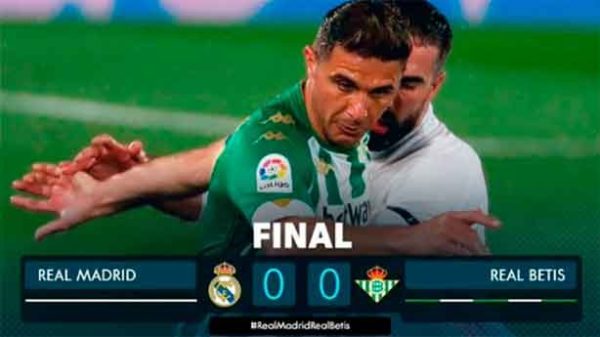 El Betis dejó seco al Real Madrid de Zidane. (Foto: @LaLigatv)