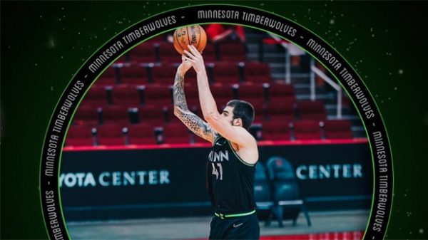 Juancho Hernangómez redondeó una de sus mejores actuaciones en la NBA. (Foto: @Timberwolves)