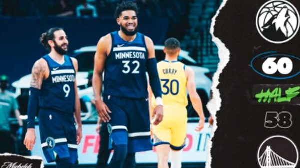 Ricky vivió su día más acertado de la temporada. (Foto: @tTmberwolves)