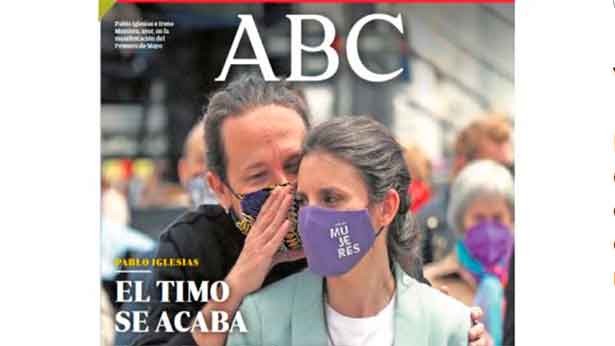 Se desmoona el final de campaña de Iglesias y Gabilondo. (Captura: UN/ABC)