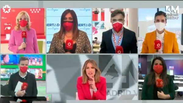 Silvia Intxaurrondo se volcó con las elecciones. (Foto: Telemadrid)