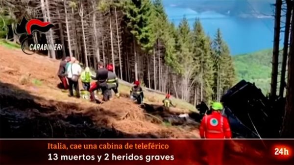 La cabina cayó a un lugar de difícil acceso. (Foto: 24h/YouTube)