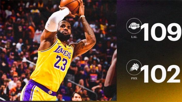 Los Lakers estaban obligados a reaccionar en el Phoenix Suns Arena y lo hicieron. (Foto: @Lakers)
