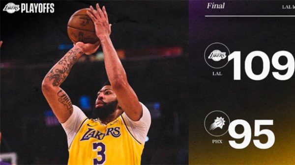 Los Angeles Lakers van por delante en su eliminatoria. (Foto: @Lakers)