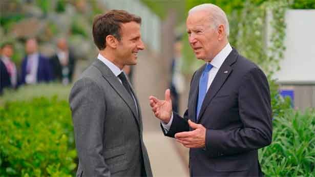 Joe Biden y Emmanuel Macron