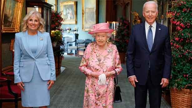 El encuentro de Isabel II con Joe Biden y la primera dama. (Foto: POTUS)