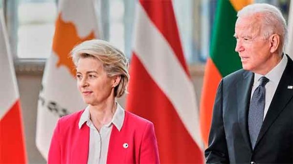 Ursula von der Leyen en la cumbre de Unión Europea y Estados Unidos. (Foto: @VonderLeyen)