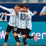 Los jugadores argentinos celebraron su abultada victoria. (Foto: @CopaAmerica)