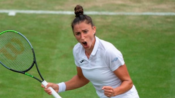 Sara Sorribes cedió una gran pelea de tres sets ante Angelique Kerber. (Foto: @Wimbledon)