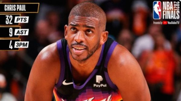 Chris Paul brilló en el primer enfrentamiento de Suns con Bucks. (Foto: @NBA/Twitter)