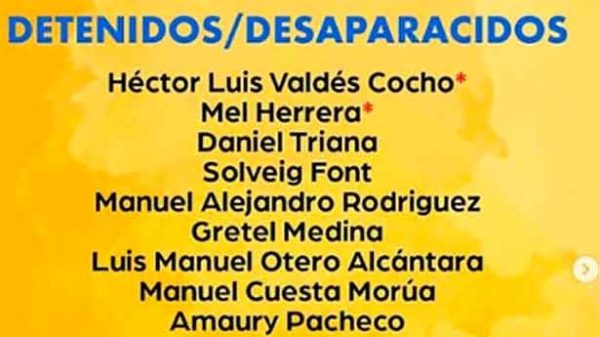 Entre los detenidos o desaparecidos figuran el artista y ex preso político Luis Manuel Otero Alcántara. (Imagen: FB)