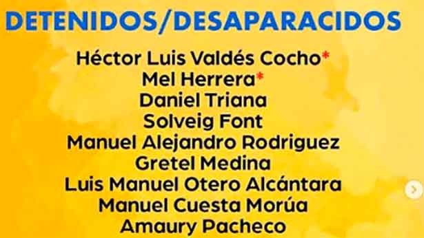 Entre los detenidos o desaparecidos figuran el artista y ex preso político Luis Manuel Otero Alcántara. (Imagen: FB)