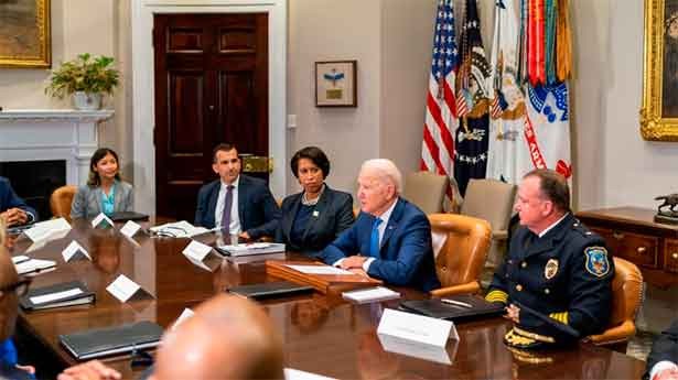Biden en la reunión sobre control de armas en la Casa Blanca. (Foto: @POTUS)