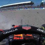 El momento en que Verstappen perdió el control de su bólido. (Foto: DAZN/F1)