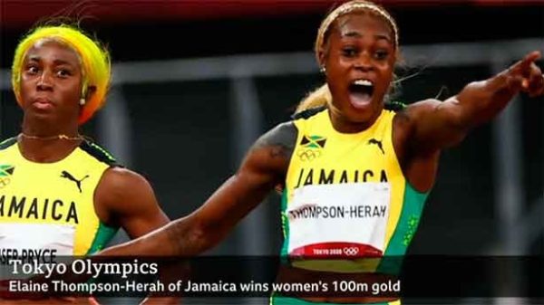 Elaine Thompson ganó el oro en los 100 metros de los Juegos de Tokio. (Foto: BBC)