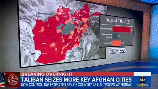 El Talibán podría aislar Kabul en un mes y tomar el poder en 90 días. (Imagen: ABC news)