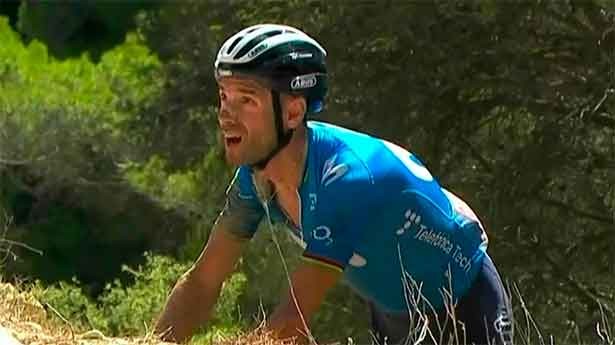 Valverde intentó sobreponerse y seguir luchando. (Foto: Movistar Team)