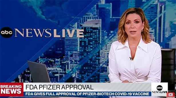 La vacuna de Pfizer contra la COVID recibe la aprobación definitiva en Estados Unidos. (Foto: ABC news)
