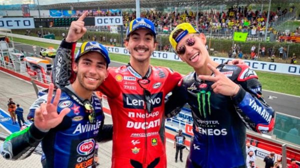 Pecco en lo más alto de un podio sin españoles en San Marino. (Foto: @MotoGP)