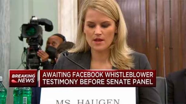Frances Haugen en su declaración en el Senado. (Foto: CNBC)