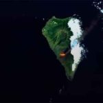 Imagen vía satélite del volcán de Cumbre Vieja. (Imagen: Euronews)