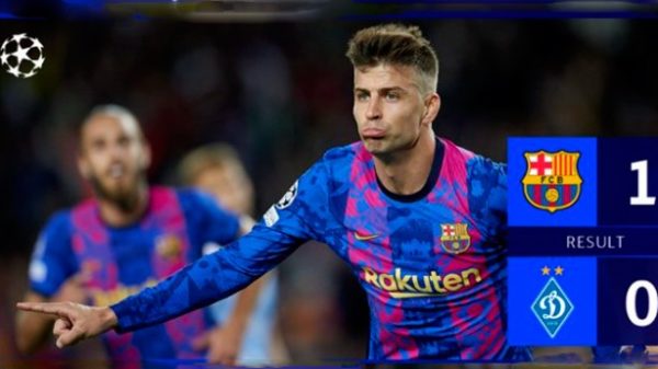 El FC Barcelona sumó sus tres primeros puntos en la Champions. (Foto: @ChampionsLeague)