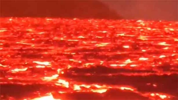 El vídeo publicado por el CSIC muestra un auténtico mar de lava. (Imagen: CSIC)