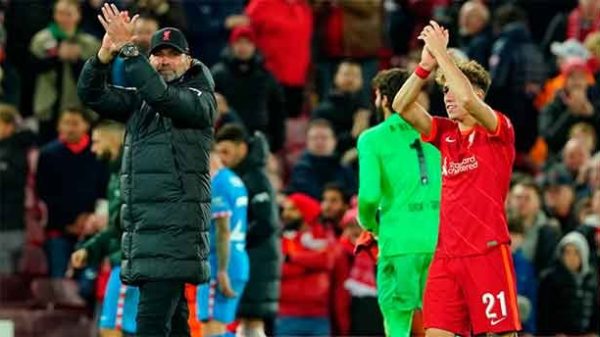 La noche amarga de Simeone y la euforia de Klopp. (Foto: @UEFAChampionsLeague)