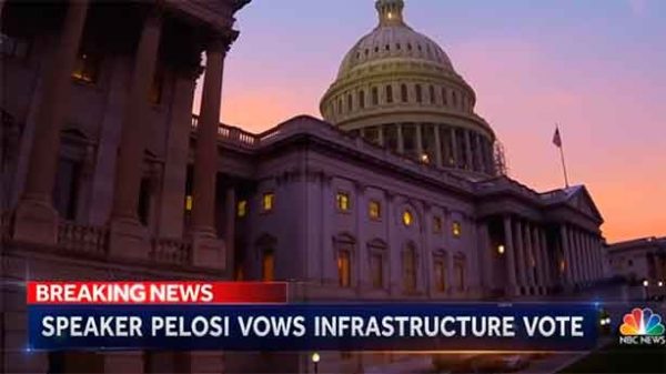 La jornada en el Congreso se extendió hasta caer la noche en Washington. (Foto: NBC News)