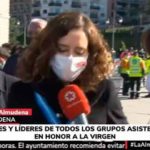 Isabel Díaz Ayuso a la llegada a la Catedral de Madrid. (Foto: Telemadrid)