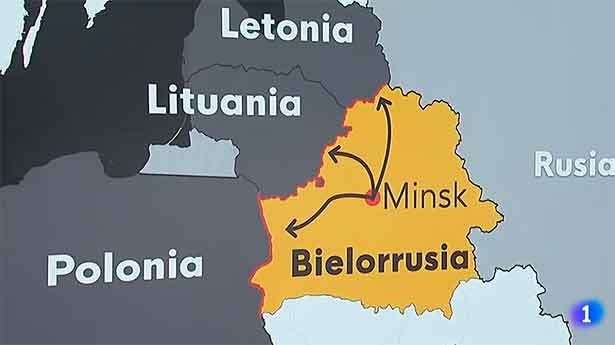 Insólito ataque de Bielorrusia contra la Unión Europea. (Infografía: RTVE)