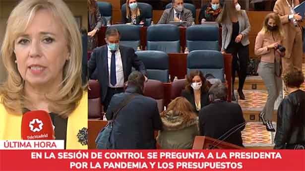 Firme respuesta de Isabel Díaz Ayuso a Vox. (Foto: Telemadrid)