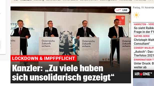 Reacción final en Austria antes los ciudadanos insolidarios. (Captura: