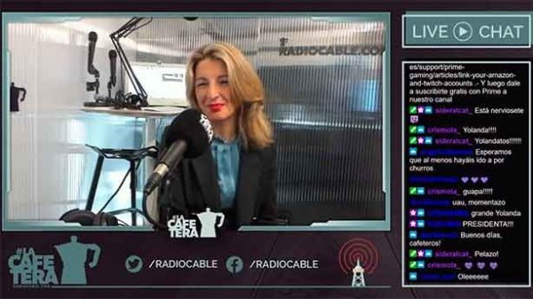 Yolanda Díaz en sus sorprendentes revelaciones. (Foto: YouTube/Radiocable)
