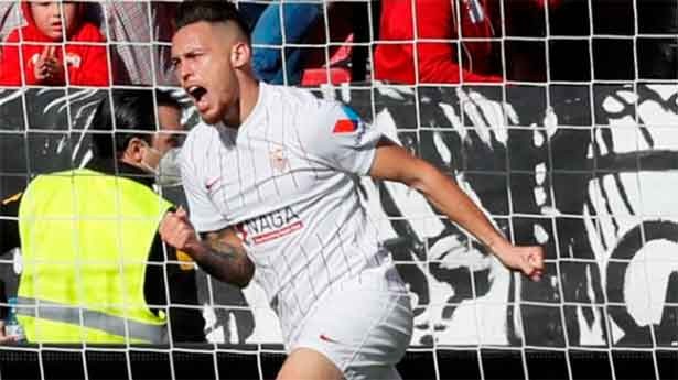 El coraje y la pasión de Ocampos. (Foto: @LaLiga)
