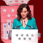 Isabel Díaz Ayuso en su discurso en defensa de la Constitución. (Foto: @CdeM)