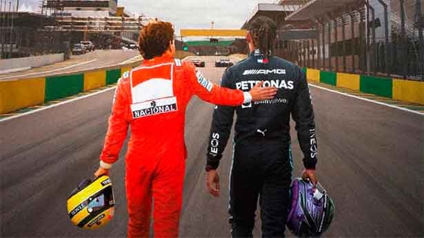 El aliento y apoyo de Carlos a Lewis. (Foto: @LewiaHamilton)